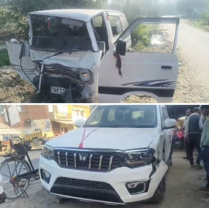 तेज रफ्तार स्कार्पियो ने सामने से ओमनी को मारी जोरदार टक्कर, उड़े परखच्चे