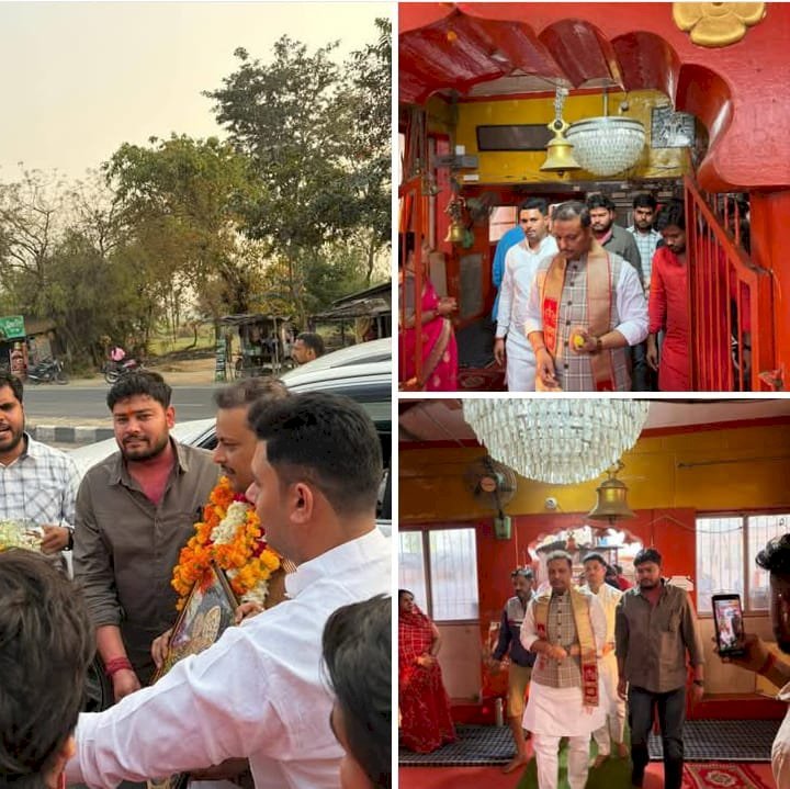 सिंह द्वार पर भाजयुमो प्रदेश अध्यक्ष का हुआ भव्य स्वागत